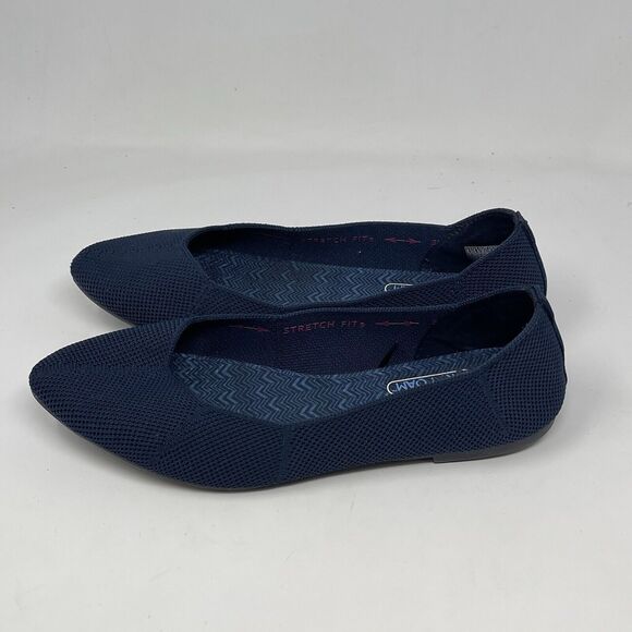 Skechers Cleo Stretch Fit Shoes Womens 8.5 Blue Vegan Ballet Flats Casual Comfy - Picture 4 of 15